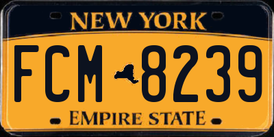 NY license plate FCM8239