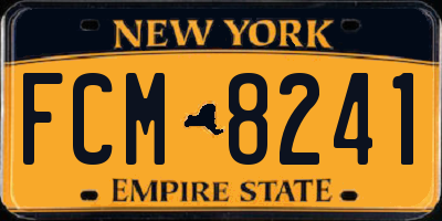 NY license plate FCM8241