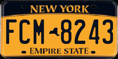 NY license plate FCM8243