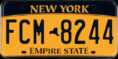 NY license plate FCM8244
