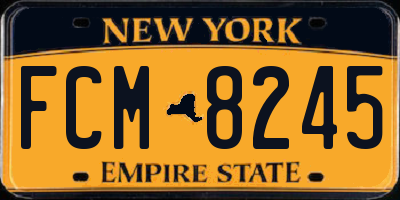 NY license plate FCM8245