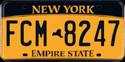 NY license plate FCM8247