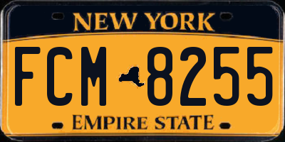 NY license plate FCM8255
