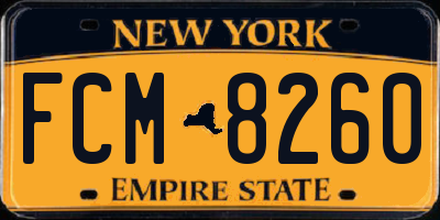 NY license plate FCM8260