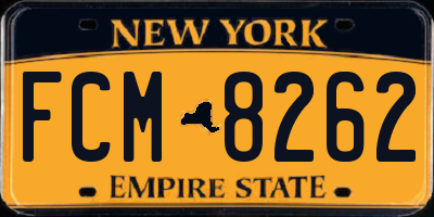 NY license plate FCM8262
