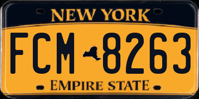 NY license plate FCM8263