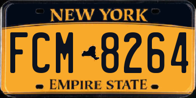 NY license plate FCM8264