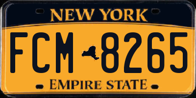 NY license plate FCM8265