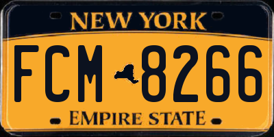 NY license plate FCM8266