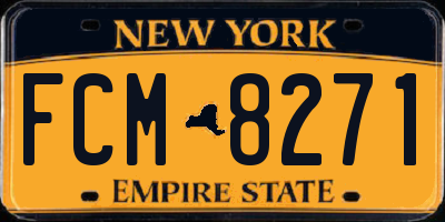 NY license plate FCM8271