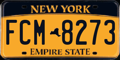 NY license plate FCM8273