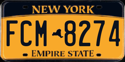 NY license plate FCM8274