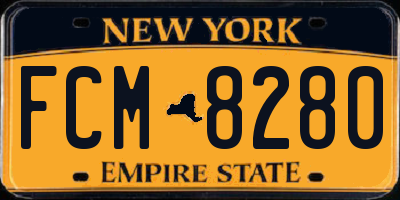 NY license plate FCM8280