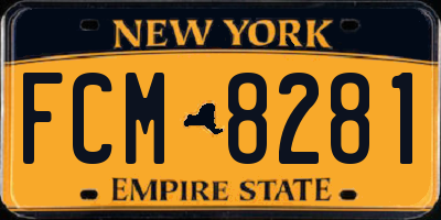NY license plate FCM8281