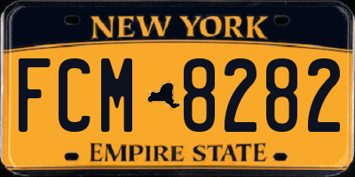 NY license plate FCM8282