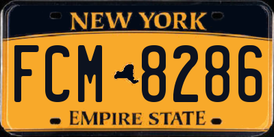 NY license plate FCM8286