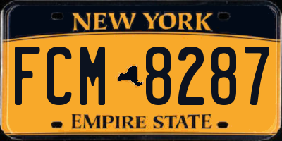 NY license plate FCM8287