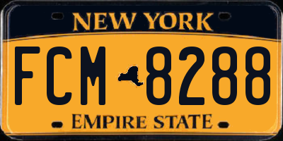 NY license plate FCM8288