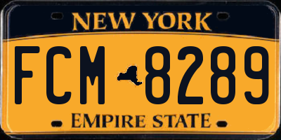 NY license plate FCM8289