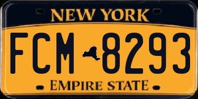 NY license plate FCM8293
