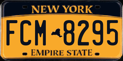 NY license plate FCM8295