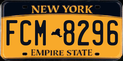 NY license plate FCM8296
