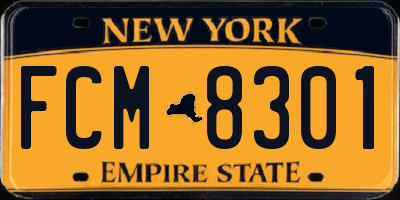 NY license plate FCM8301