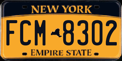 NY license plate FCM8302