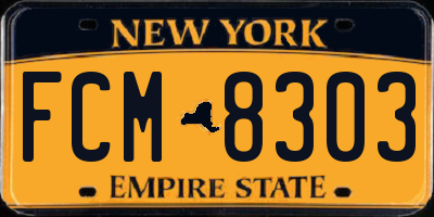 NY license plate FCM8303