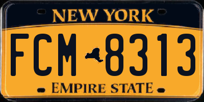 NY license plate FCM8313