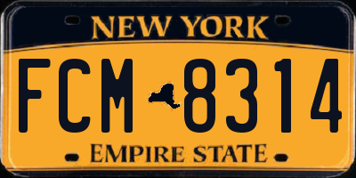 NY license plate FCM8314