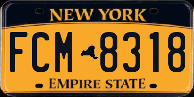 NY license plate FCM8318