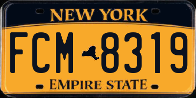 NY license plate FCM8319