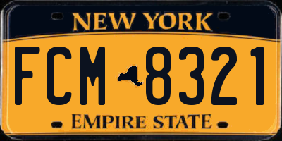 NY license plate FCM8321