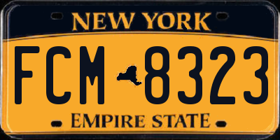 NY license plate FCM8323