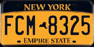 NY license plate FCM8325
