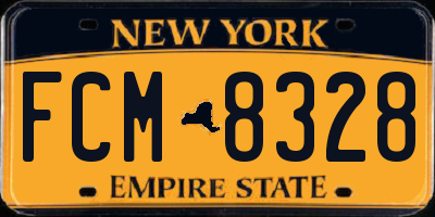 NY license plate FCM8328