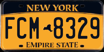 NY license plate FCM8329