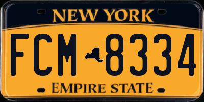 NY license plate FCM8334