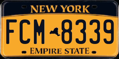 NY license plate FCM8339