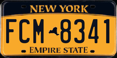 NY license plate FCM8341