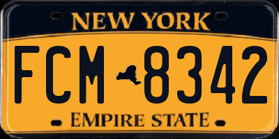 NY license plate FCM8342