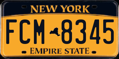 NY license plate FCM8345