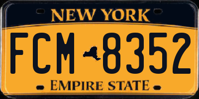 NY license plate FCM8352