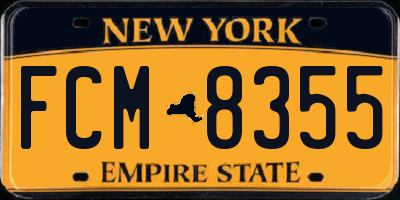 NY license plate FCM8355
