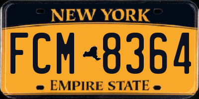 NY license plate FCM8364