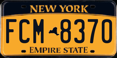 NY license plate FCM8370