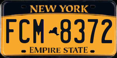 NY license plate FCM8372