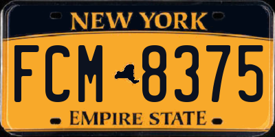 NY license plate FCM8375