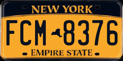 NY license plate FCM8376
